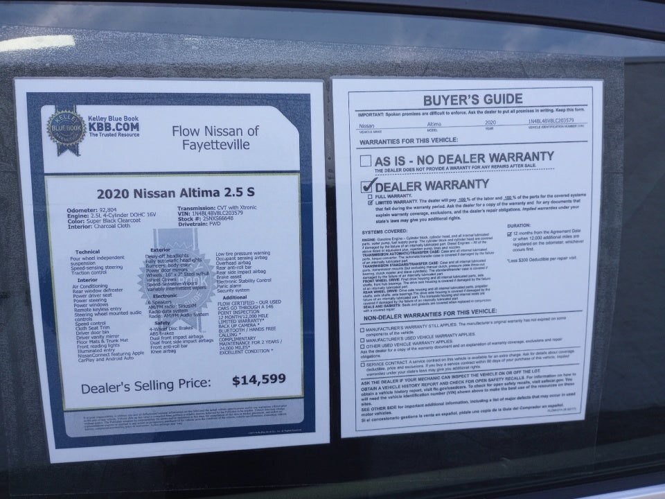 2020 Nissan Altima S FWD