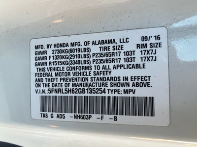 2016 Honda Odyssey EX-L