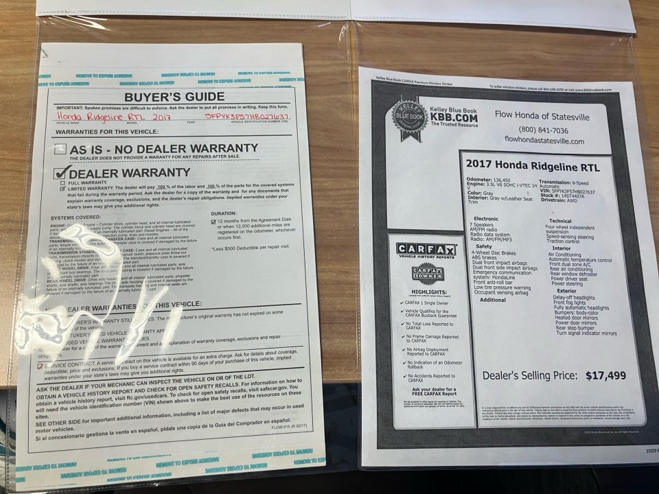 2017 Honda Ridgeline RTL