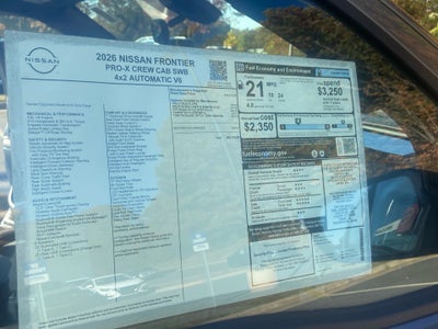 2026 Nissan Frontier Crew Cab PRO-X 4x2