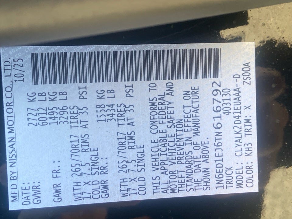 2026 Nissan Frontier Crew Cab PRO-X 4x2