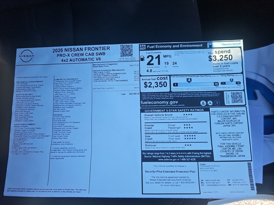 2026 Nissan Frontier Crew Cab PRO-X 4x2