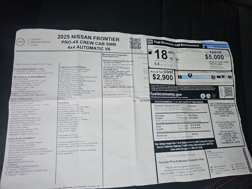 2025 Nissan Frontier Crew Cab PRO-4X 4x4