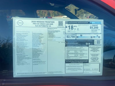 2026 Nissan Frontier Crew Cab PRO-4X 4x4