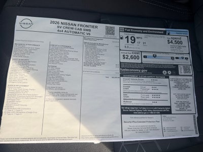 2026 Nissan Frontier Crew Cab SV 4x4