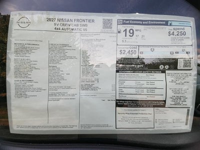 2027 Nissan Frontier SV