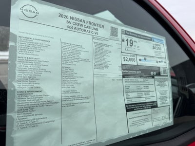 2026 Nissan Frontier Crew Cab Long Bed SV 4x4