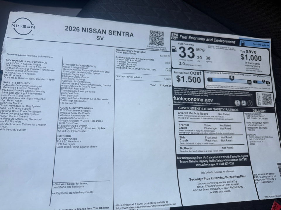 2026 Nissan Sentra SV