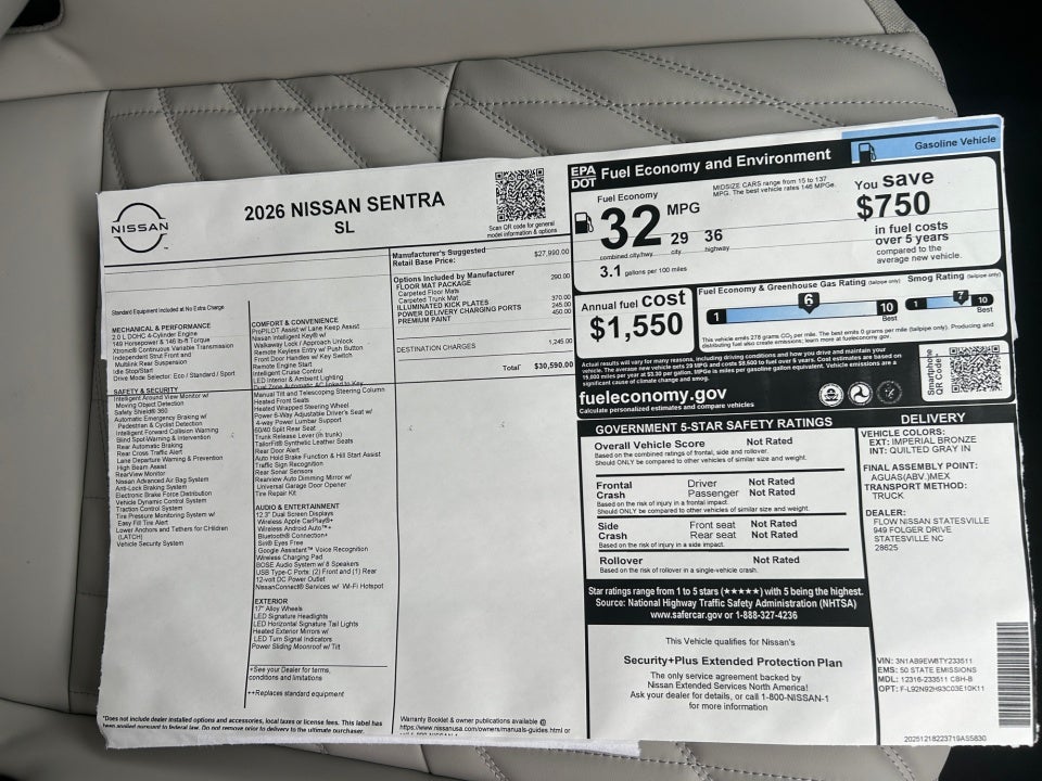 2026 Nissan Sentra SL