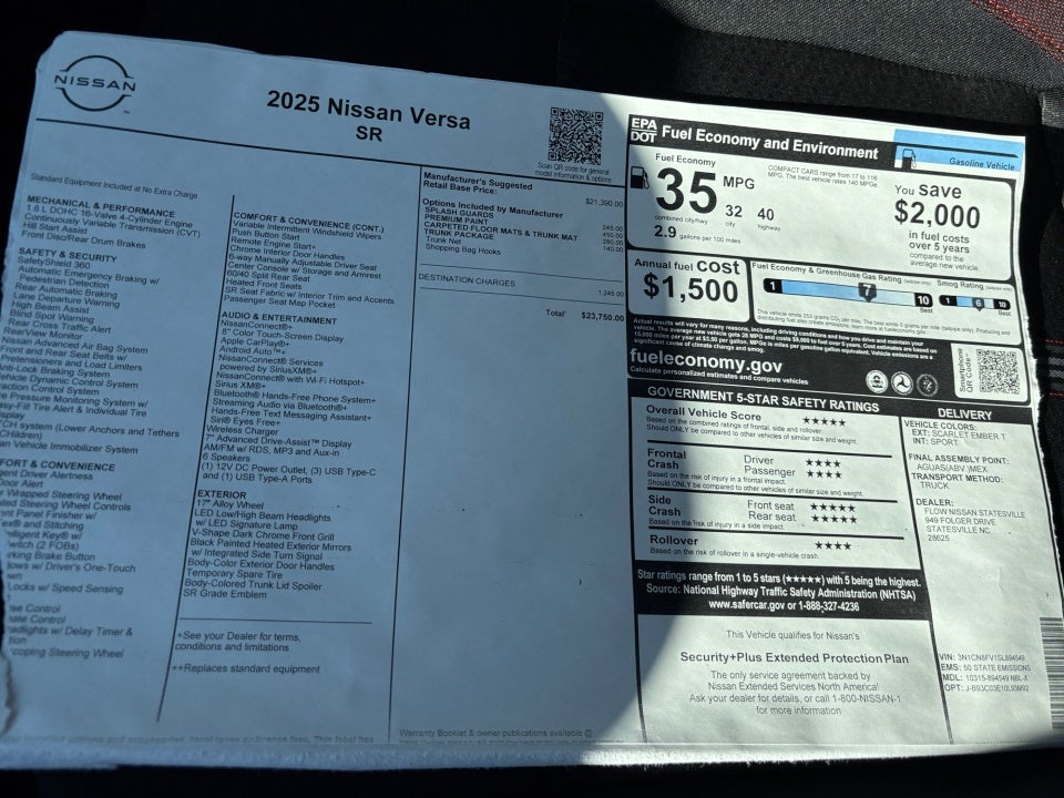 2025 Nissan Versa 1.6 SR