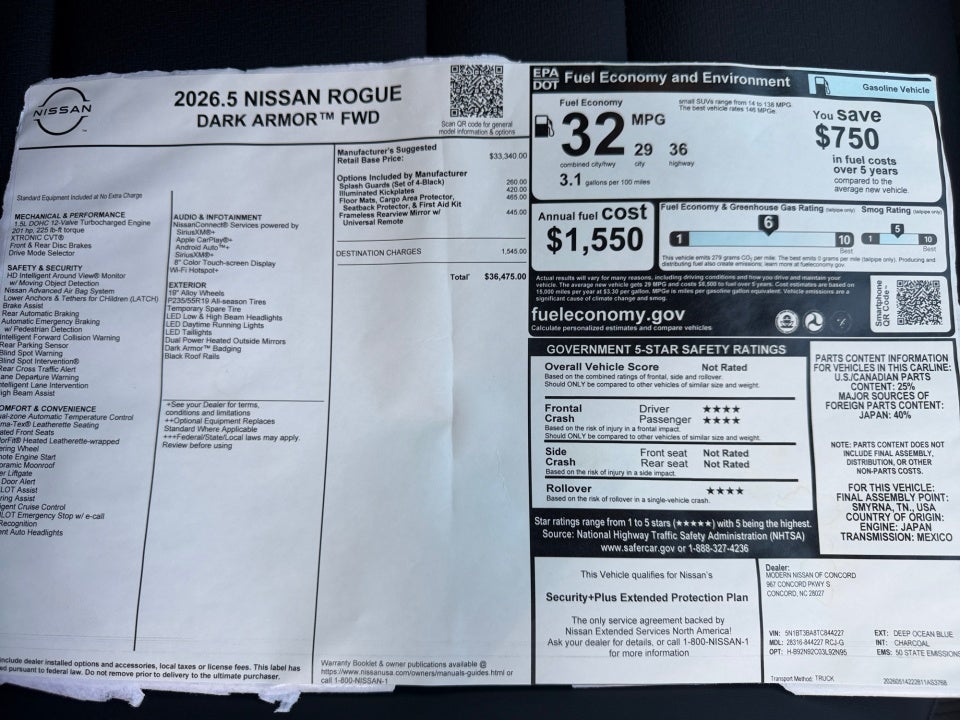 2026 Nissan Rogue Dark Armor