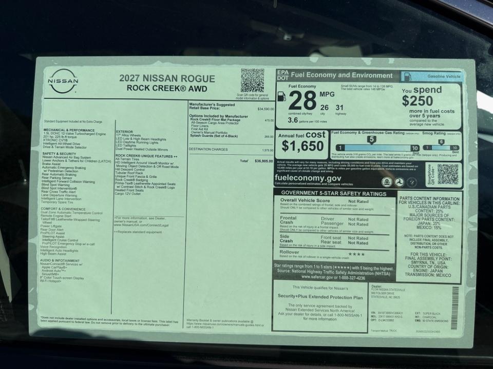 2027 Nissan Rogue Rock Creek