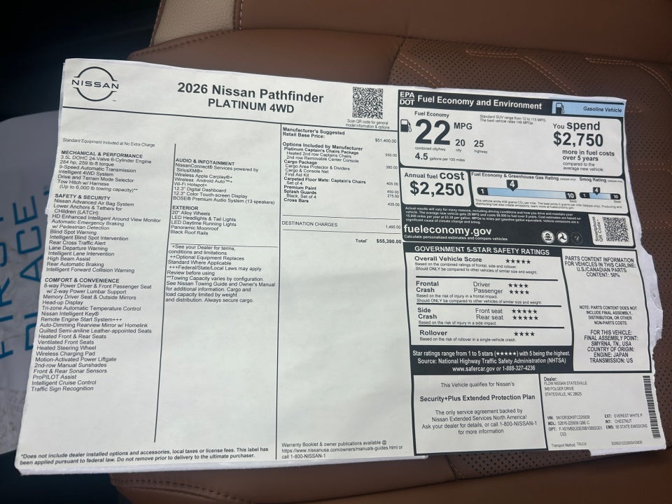2026 Nissan Pathfinder Platinum