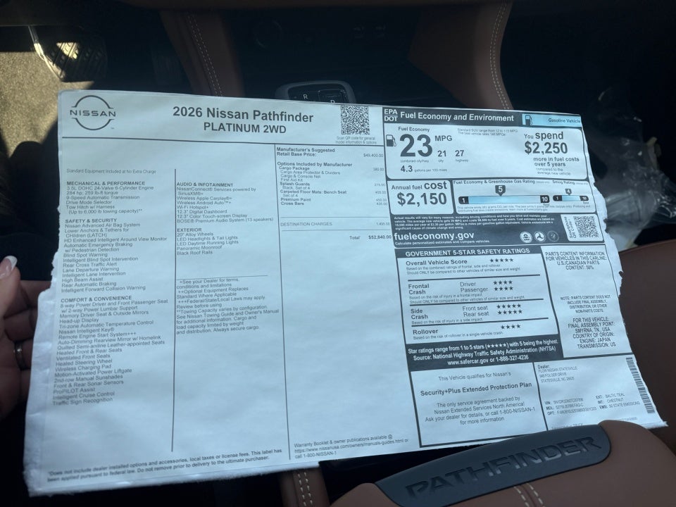 2026 Nissan Pathfinder Platinum