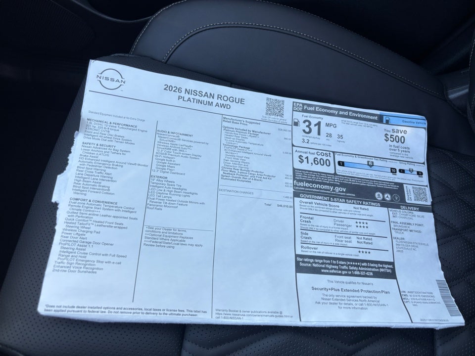 2026 Nissan Rogue Platinum