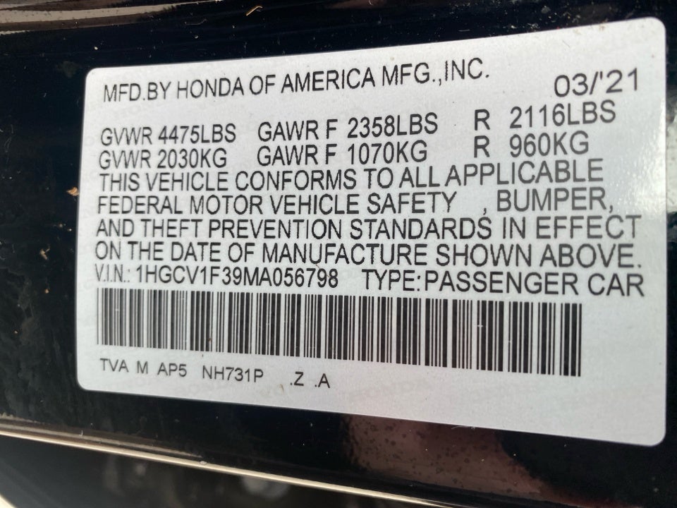 2021 Honda Accord Sport