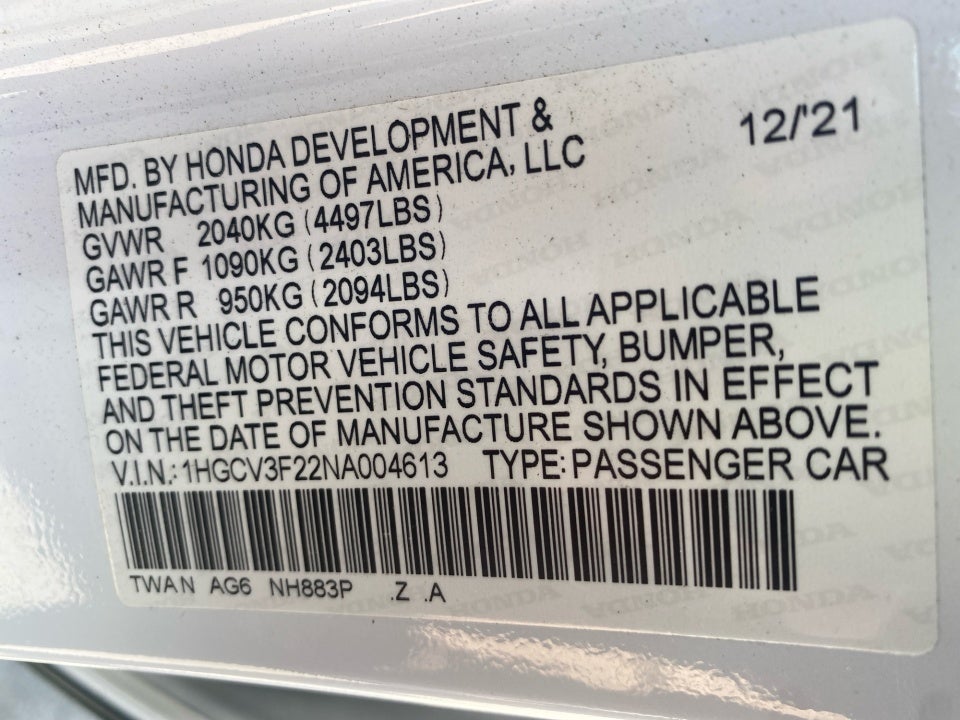 2022 Honda Accord Hybrid Sport