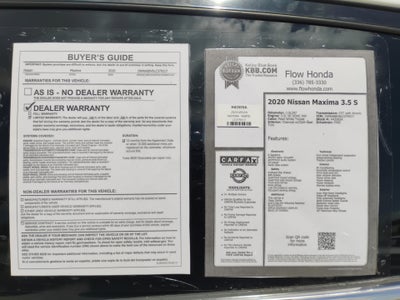 2020 Nissan Maxima S Xtronic CVT