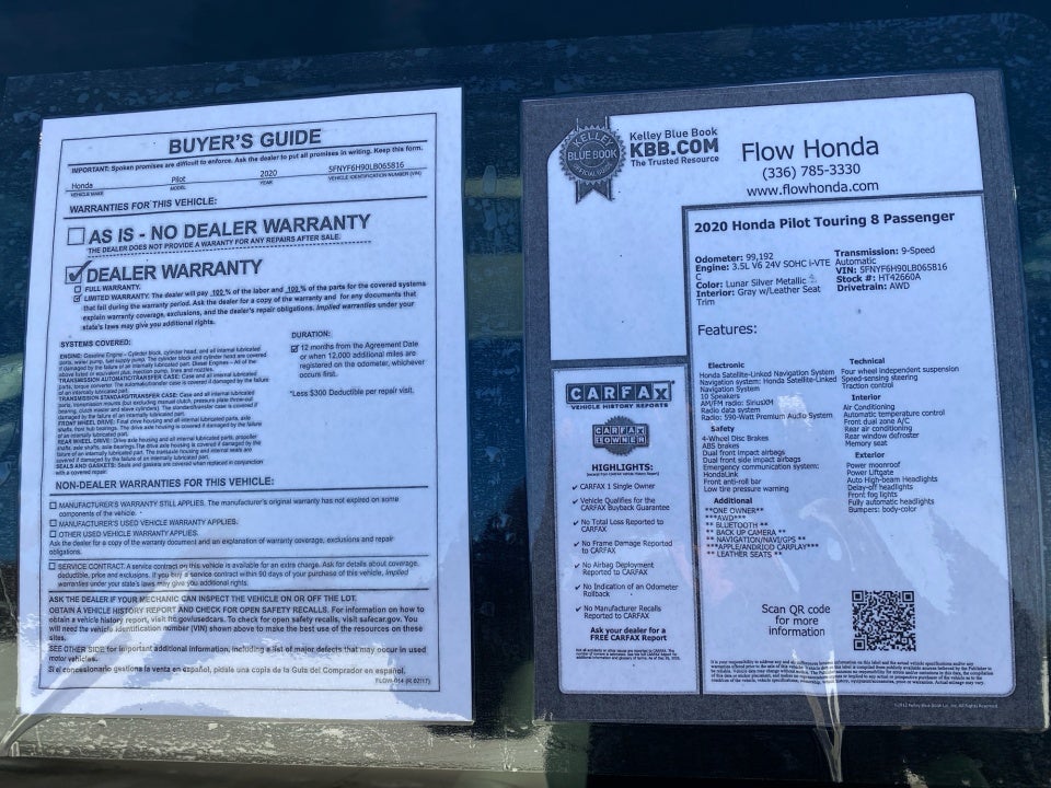 2020 Honda Pilot AWD Touring 8 Passenger