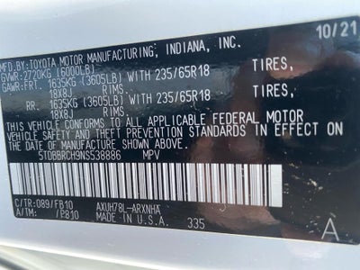 2022 Toyota Highlander Hybrid LE