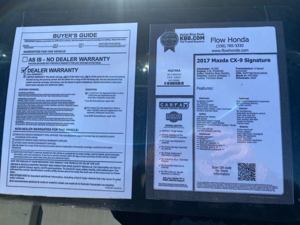 2017 Mazda Mazda CX-9 Signature