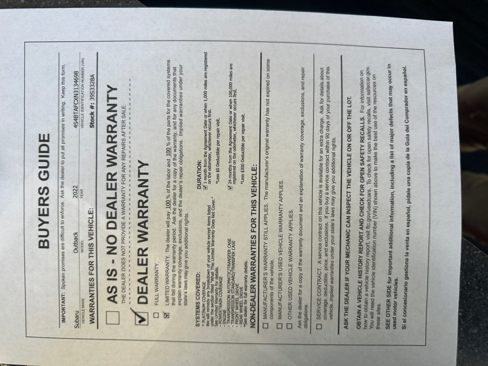 2022 Subaru Outback Touring