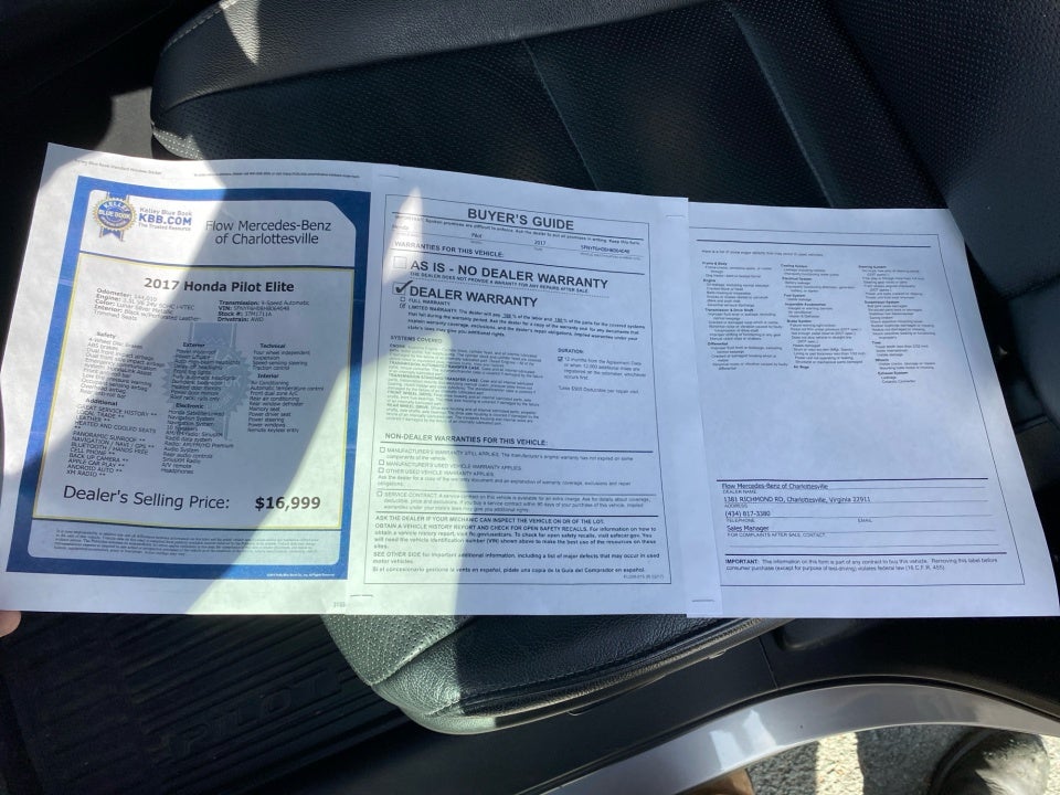 2017 Honda Pilot Elite