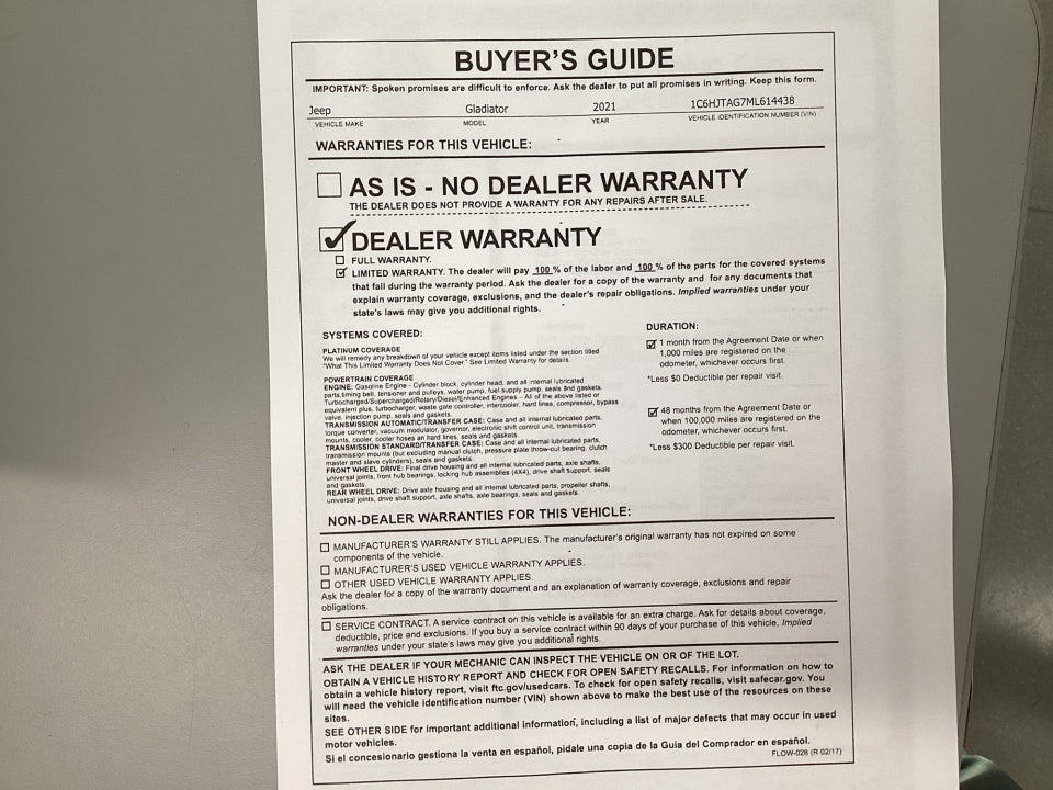 2021 Jeep Gladiator Willys 4x4