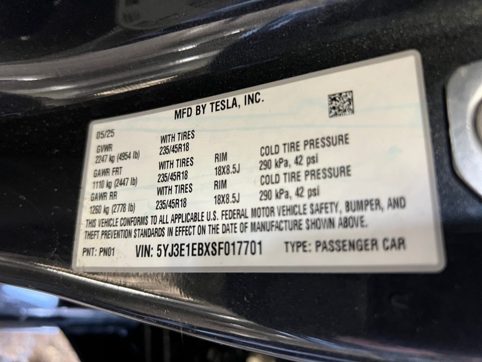 2025 Tesla Model 3 Long Range All-Wheel Drive