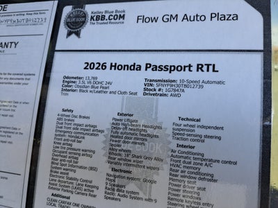 2026 Honda Passport AWD RTL