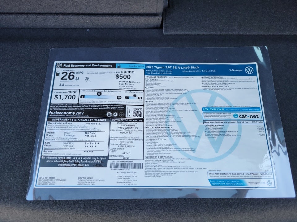 2023 Volkswagen Tiguan 2.0T SE R-Line Black