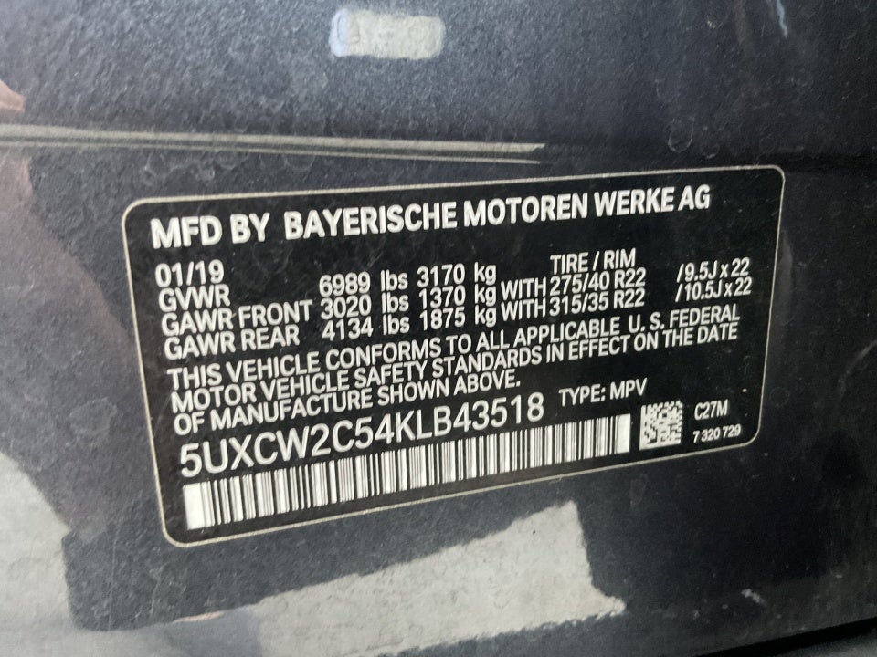 2019 BMW X7 xDrive40i