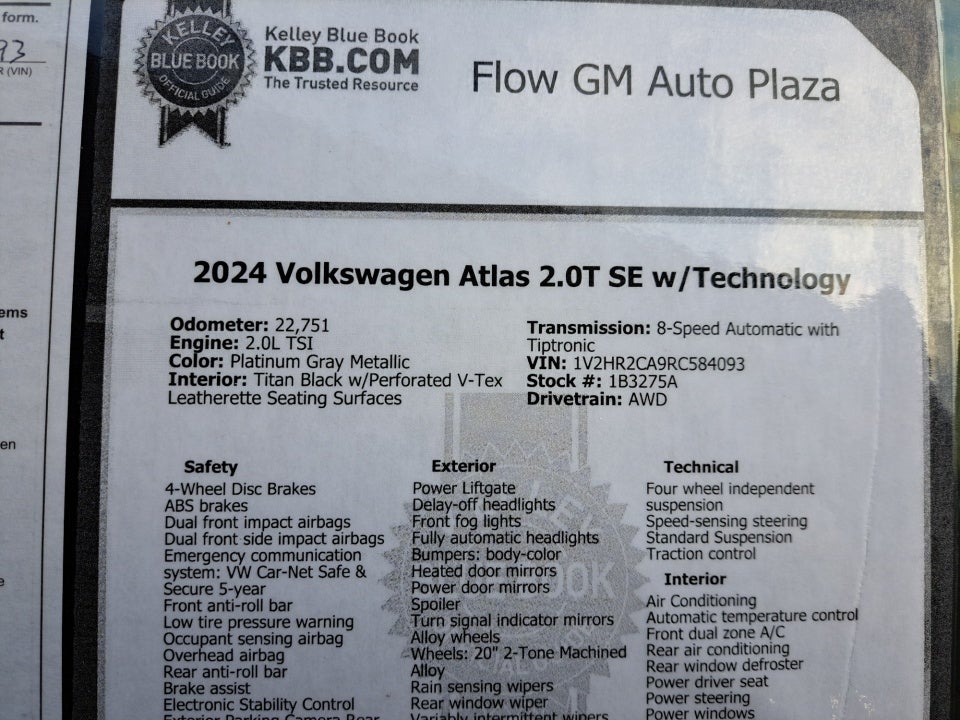 2024 Volkswagen Atlas 2.0T SE w/Technology