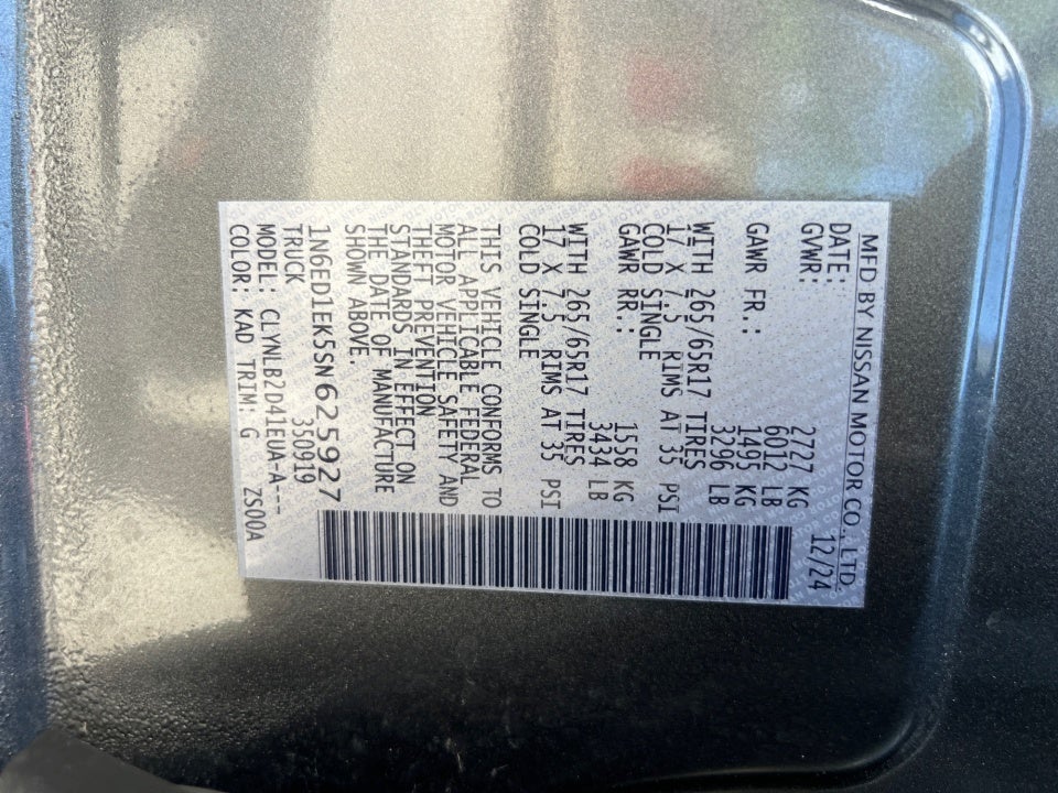 2025 Nissan Frontier Crew Cab SV 4x4