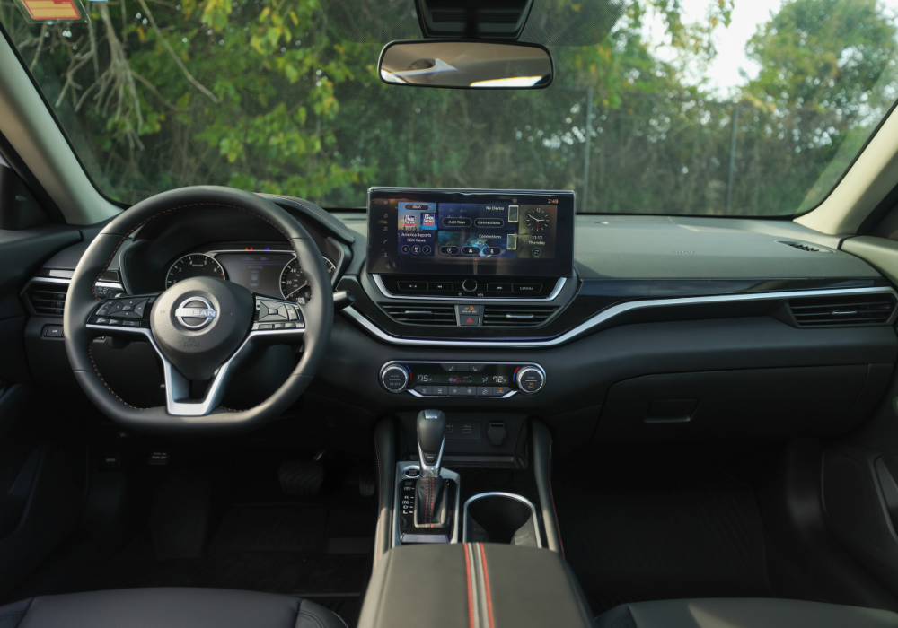 2026 Nissan Altima interior featuring infotainment display and comfortable seating