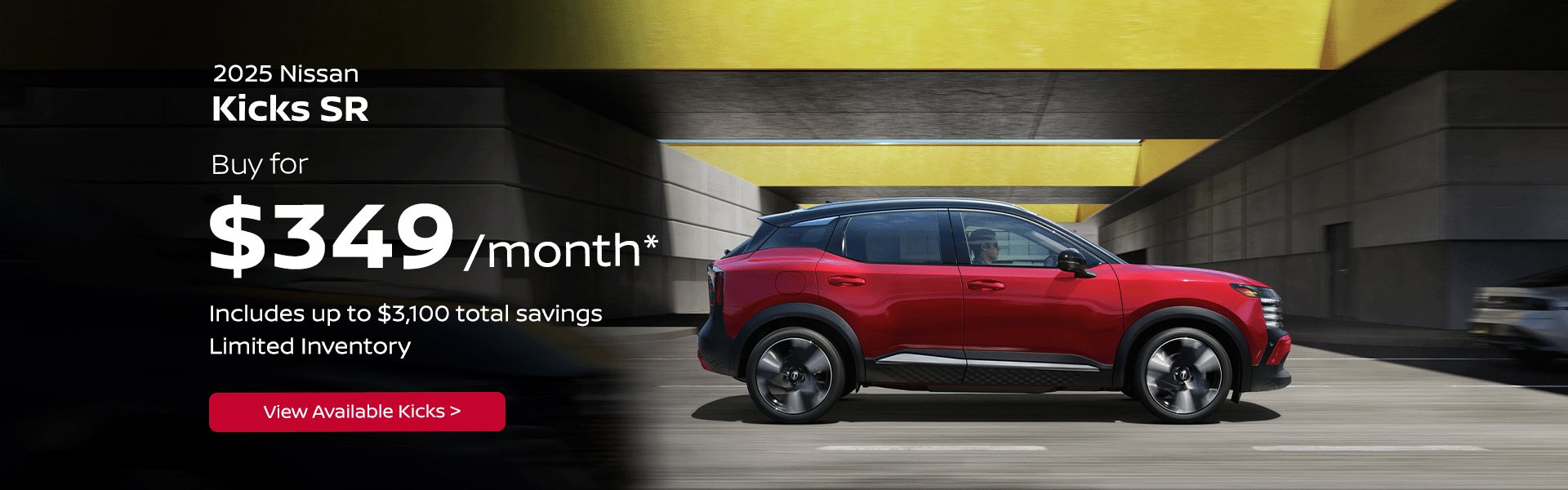 2025 Nissan Kicks SR Buy for $349 a Month