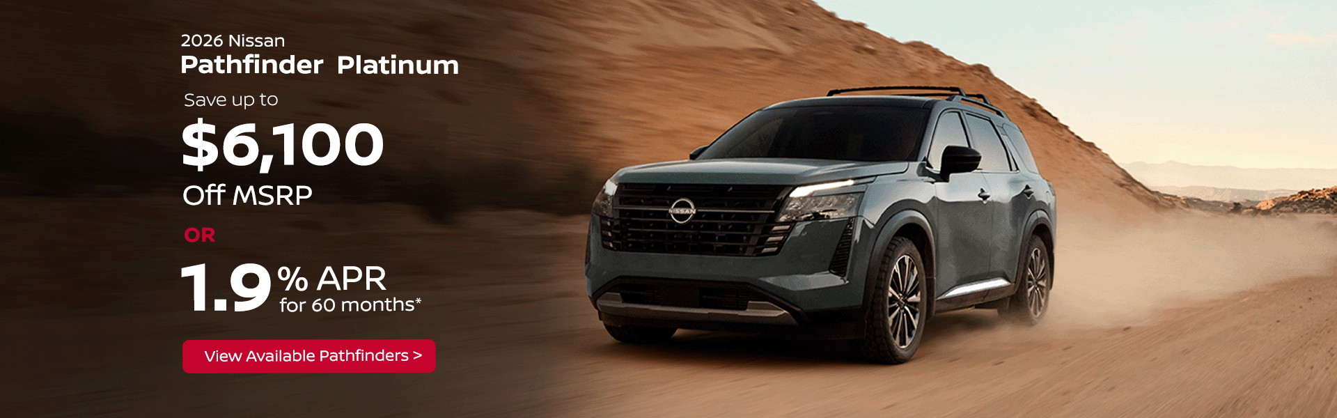 2026 Nissan Pathfinder Platinum $6100 Off MSRP