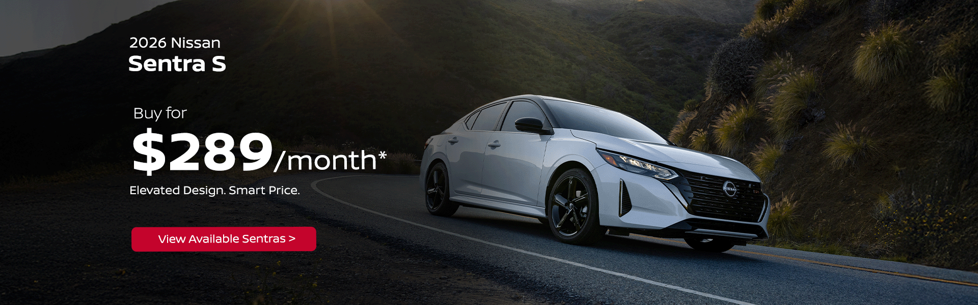 2026 Nissan Sentra S $289/month