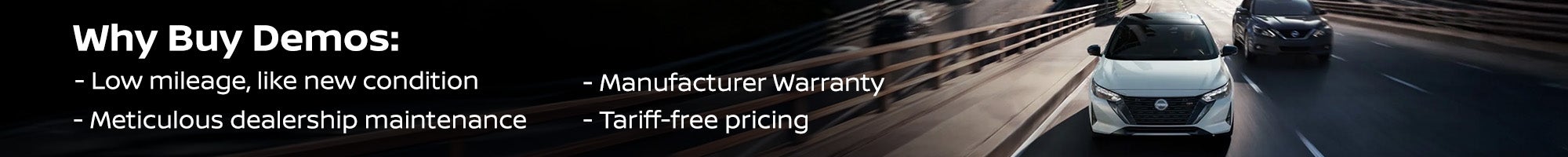 Honda Demo Vehicles Banner - Desktop