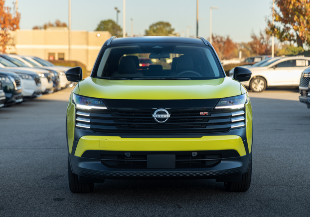 Front view of a yellow 2026 Nissan Kicks for sale